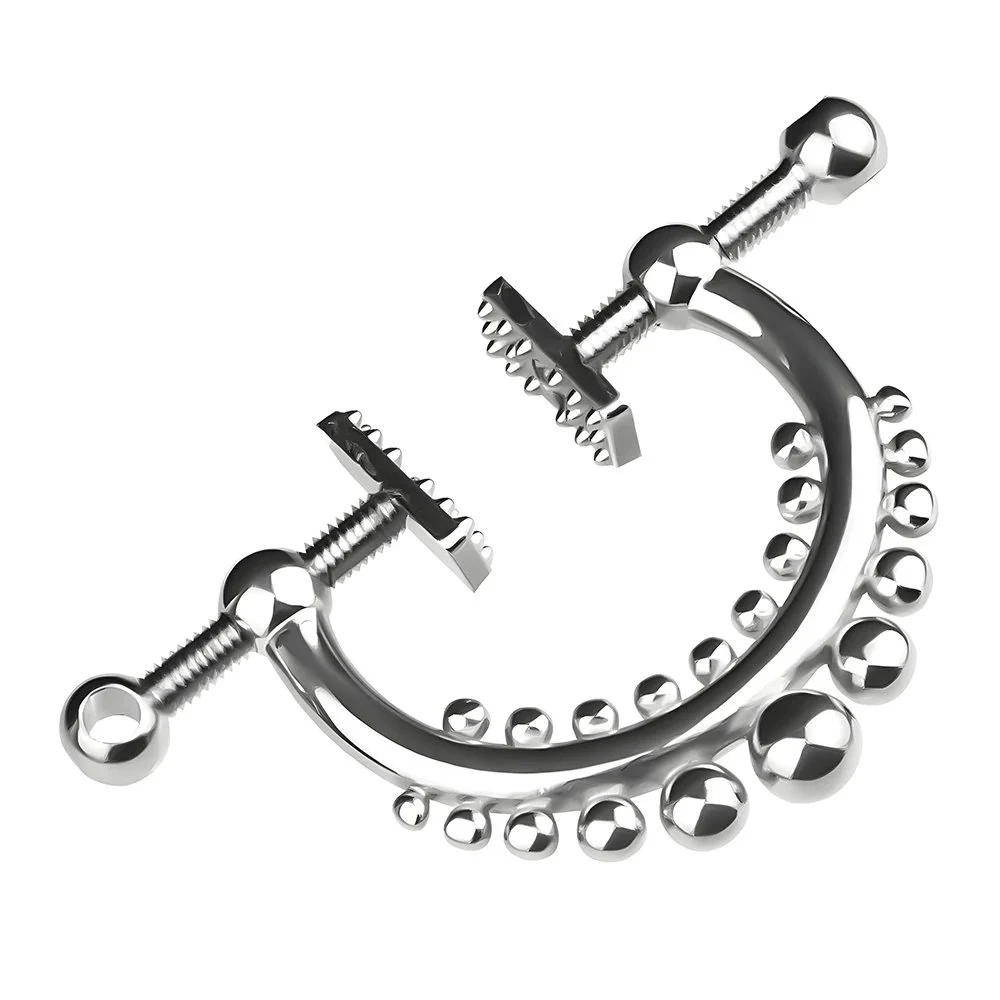 Adjustable Metal Nipple Clamps Necklace Entertainment Chain Clip for Women Man Non-Piercing Nipplerings Clip on Nipple Rings