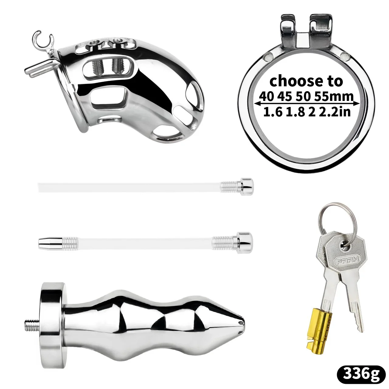 Stainless Steel Male Chastity Device Add Anal Plug with Urethral Catheter Strap Sex Toys for Men and Woman