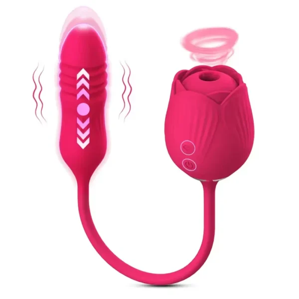 Rose Retractable Sucking Vibrating Jumping Egg Female Masturbation Sex Toys