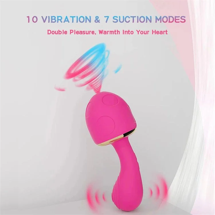 Sex Toy for Woman 5 in 1 G Spot Heating Mushroom Head Dildo Clitoral Sucking Mushroom Vibrator
