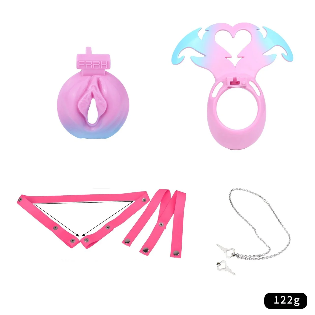 New Resin Male Sissy Chastity Cage Feminization Pussy Style Restraint Adult Flirting Toys for Men Gays Cock Cage