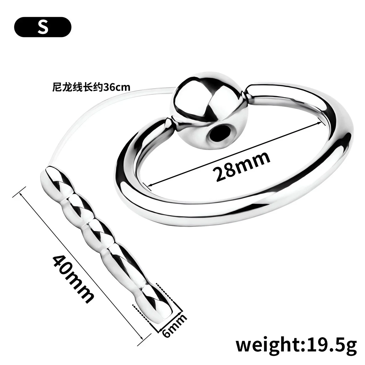 6 Active Size Stainless Solid Urethral Sounding Penis Plug Toys for Bdsm Play