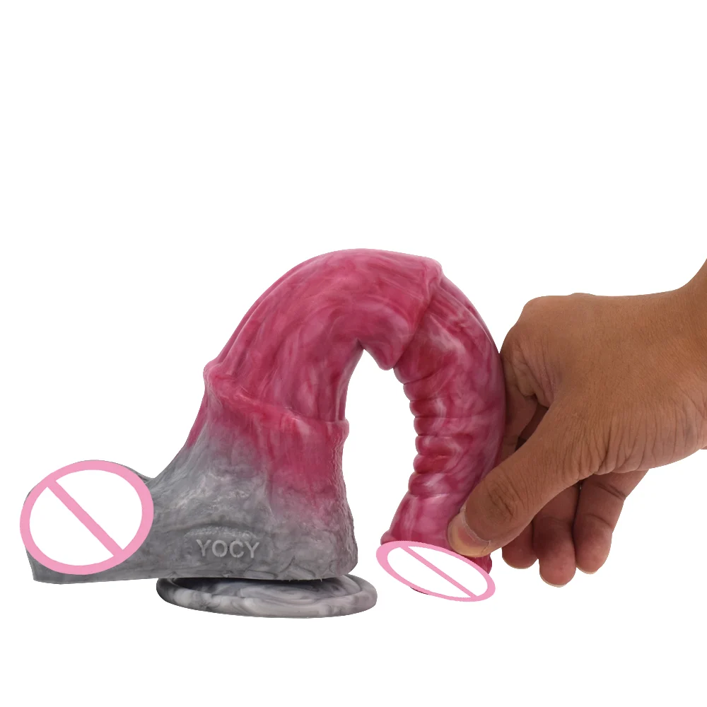 9.8 Inch Large Dildo G-spot Massage Gory Raw Meat Color Beast Dildo Kinky Sex Toy Gorgeous for Women