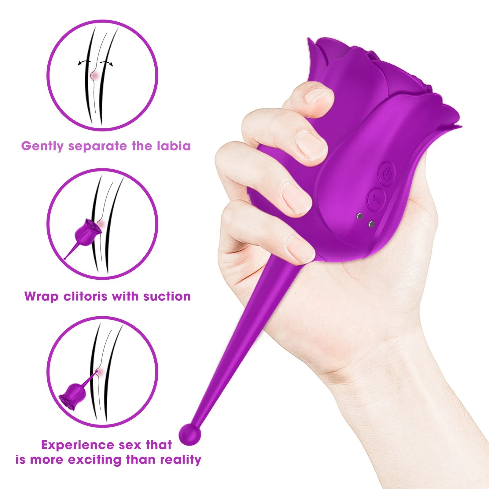 Rose Sucker Vibration Teasing Jumping Egg Female Masturbator Sex Toys Adult Products