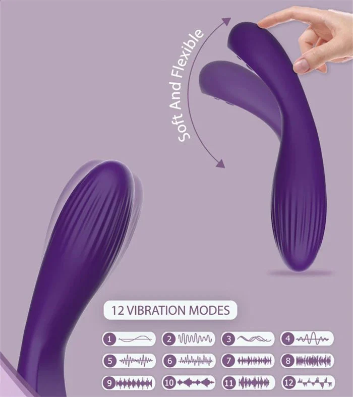 Silicone Waterproof 100% 12 Frequencies Multi-Speed Non-Lubricated Adult Female USB Rechargeable G-Point Rabbit Vibrator