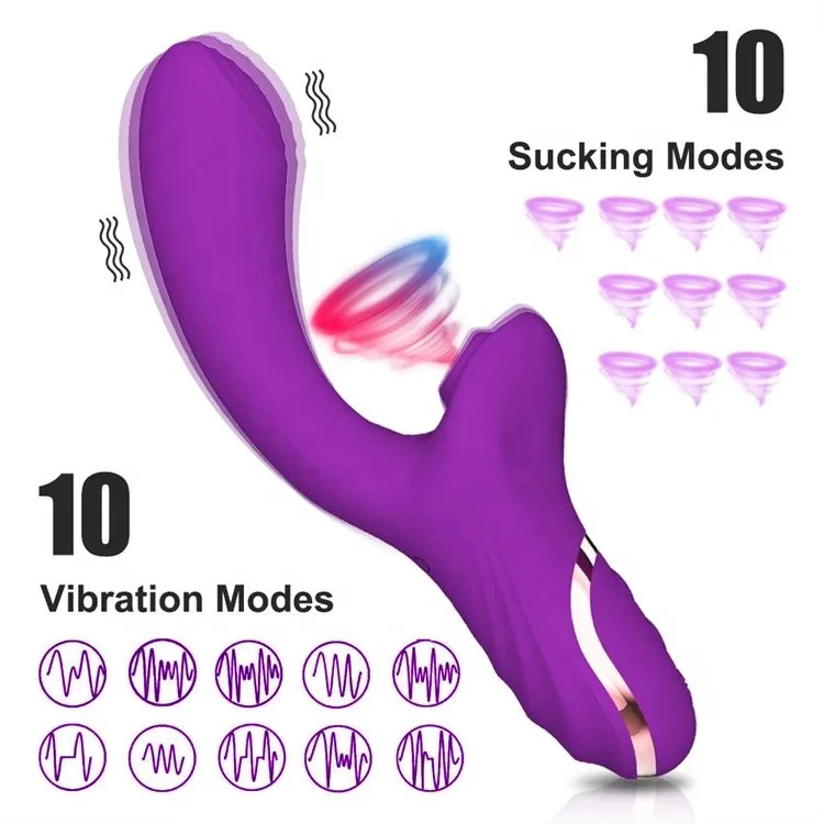 Sex Toys for Women 10 Frequency Rechargeable G Spot Clitoral Sucking 2 in 1 Vibrator