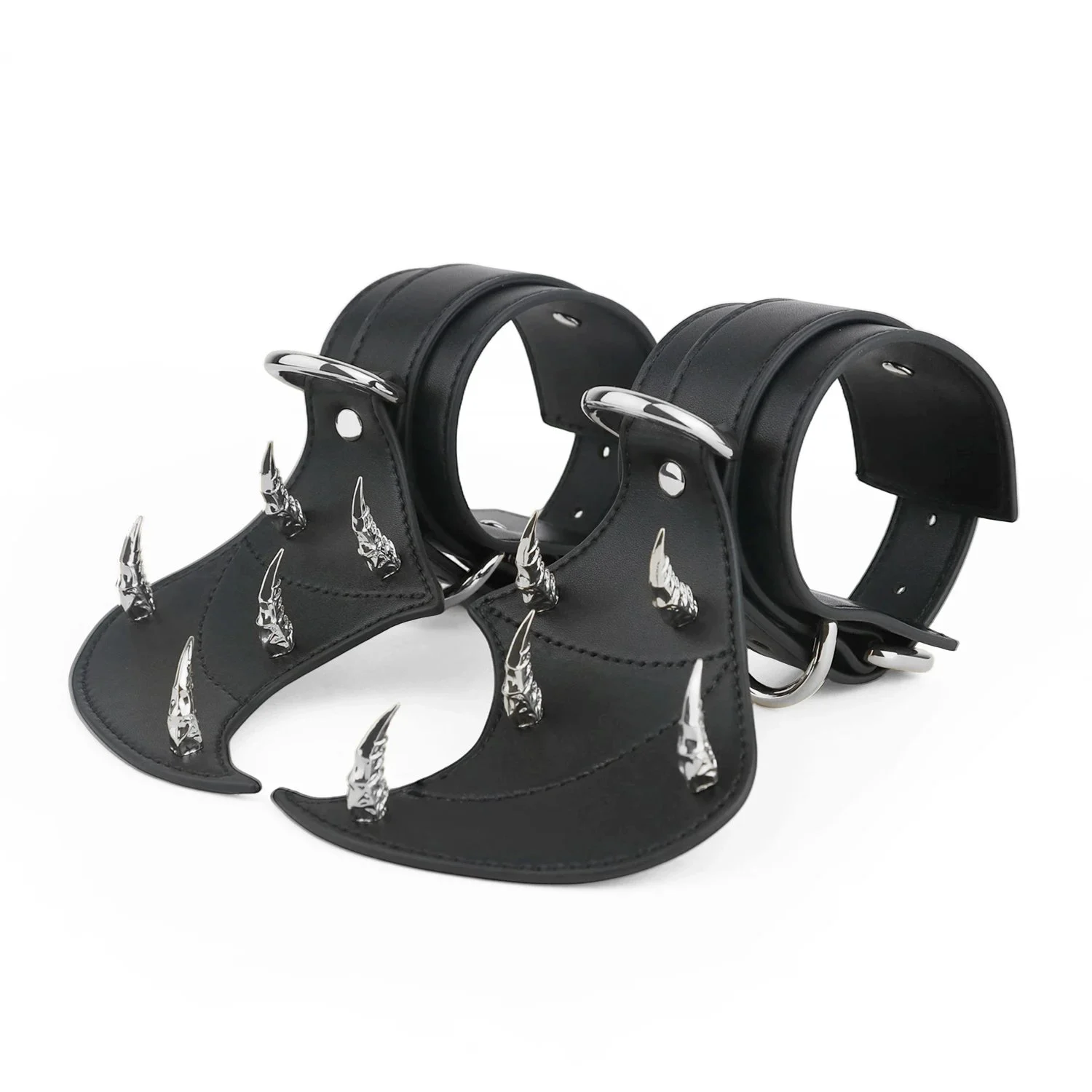 Bat-wing Design Adult Novelty Ankle Cuffs Available in 2 Colors Soft Leather Material with Premium Texture Ideal