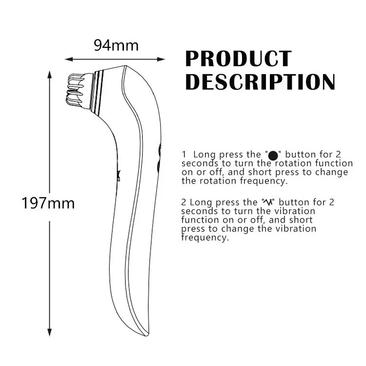 Sex Toys 2 in 1 Vibrator 360 Rotating Head Clitoral Licking Female Masturbation Vibrator