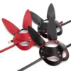 Adult Party Cosplay Role Game Rabbit Shape Leather Harness Bondage BDSM Bunny Mask
