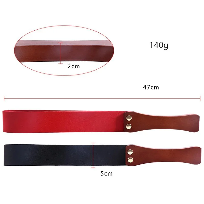 Adult Sex Game Bondage Sexy Whip Leather Paddle Spanking with Wooden Handle