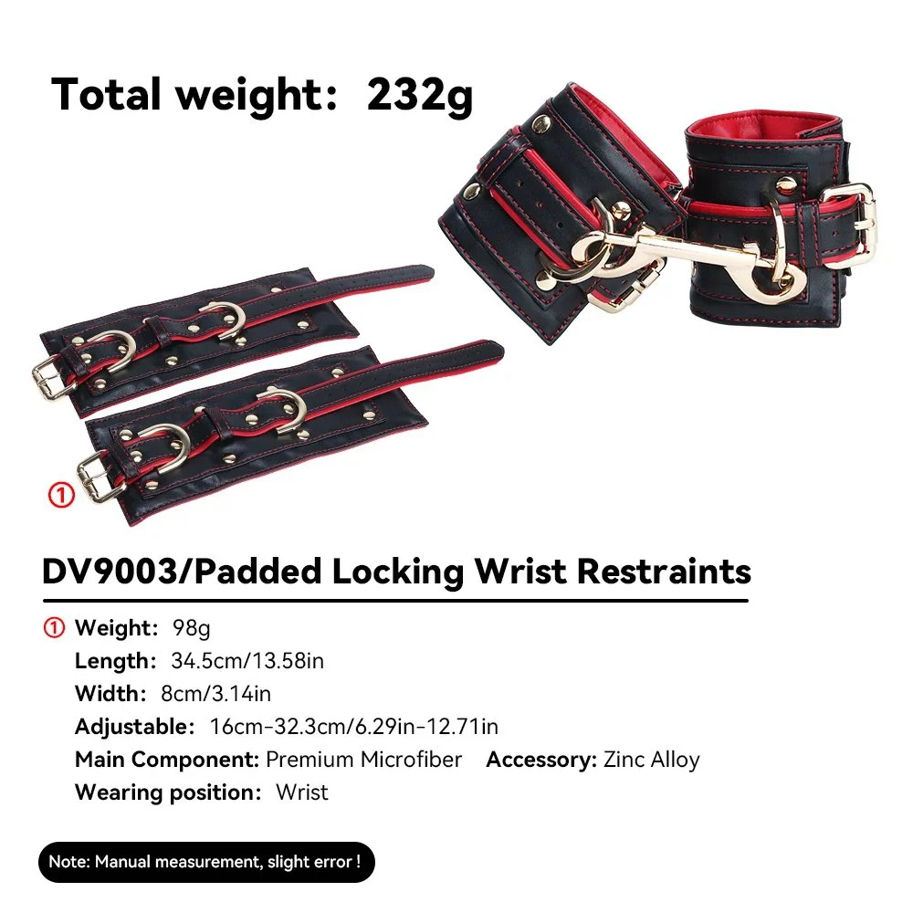 Leather Restraint Cuffs for Role-playing Between Submissives and Dominants. Adult Novelty Toys Suitable for Ages 18+