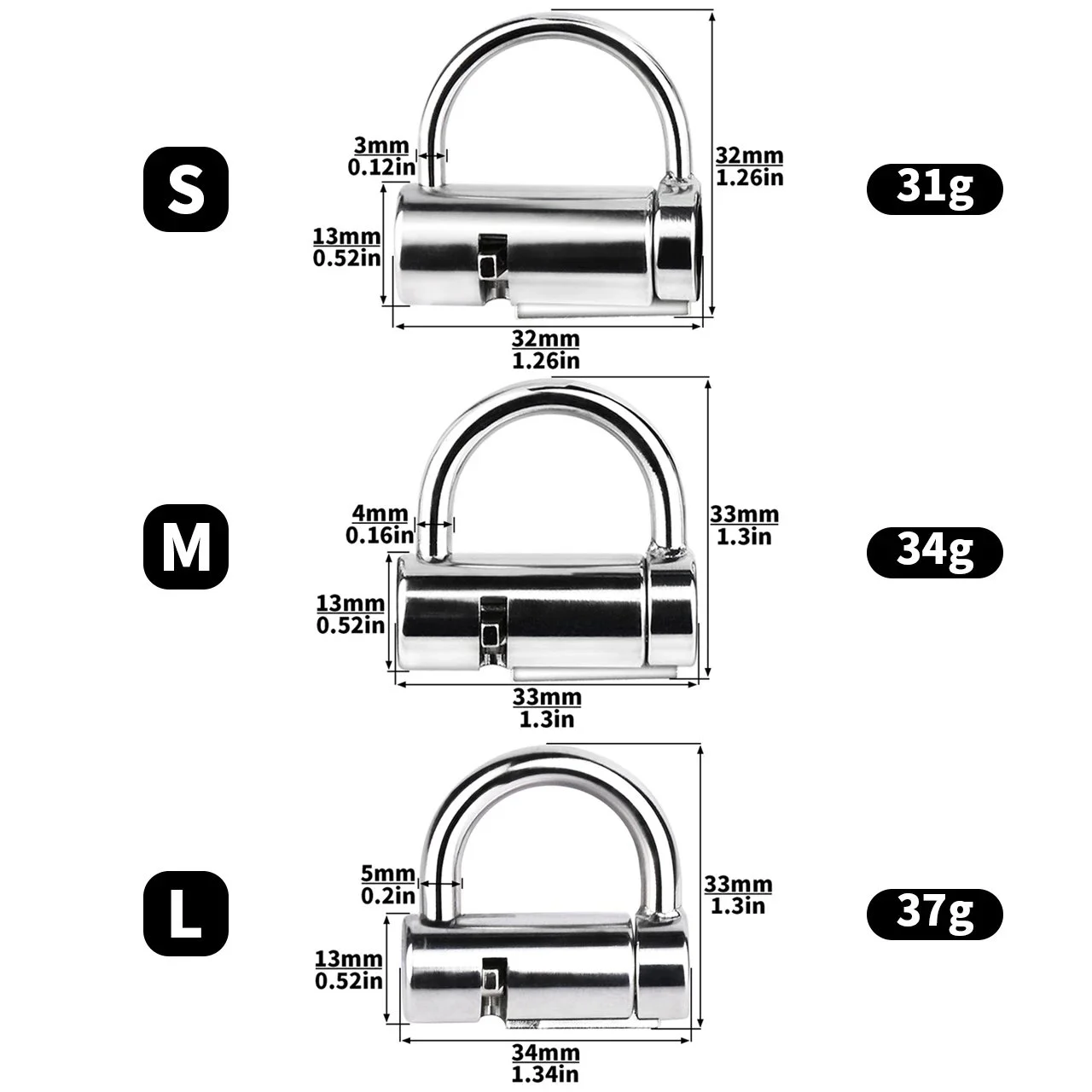 Piercing Lock Pad Chastity Lock with Key,Chastity Cage Ring Locked Chastity Piercing Steel Lock Chastity Cage Device