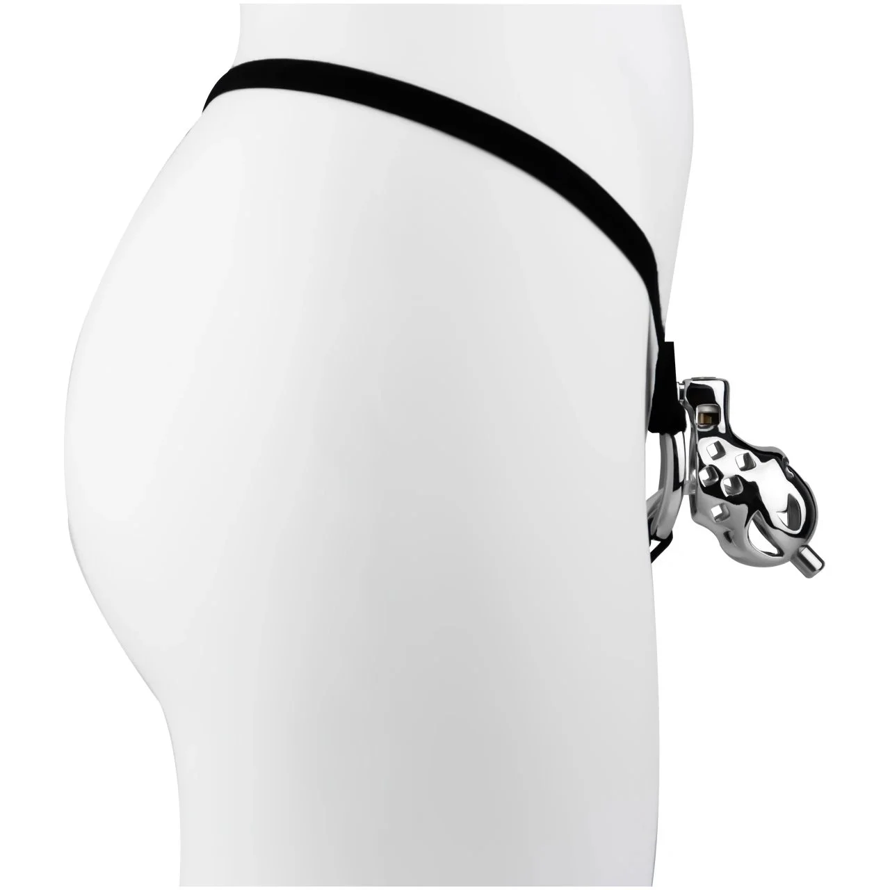Wearable Male Chastity Device with Catheter Port Steel Construction Suitable for BDSM Male Restraint Convenient to Adult Toy