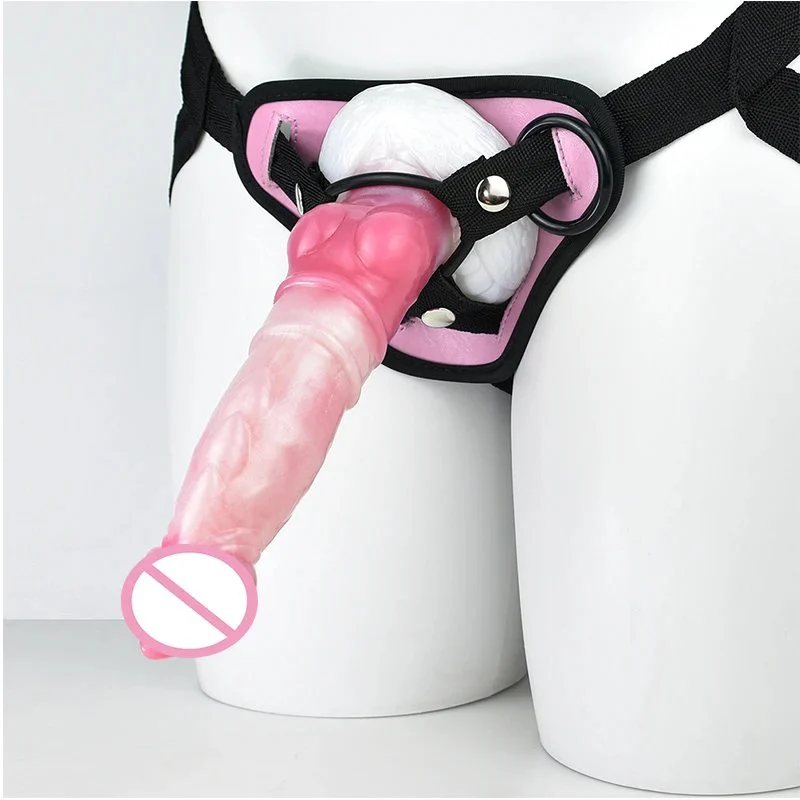 8.66 Inch Large Monster Realistic Sex Toy Artificial Strap Chastity Belt Penis for Men