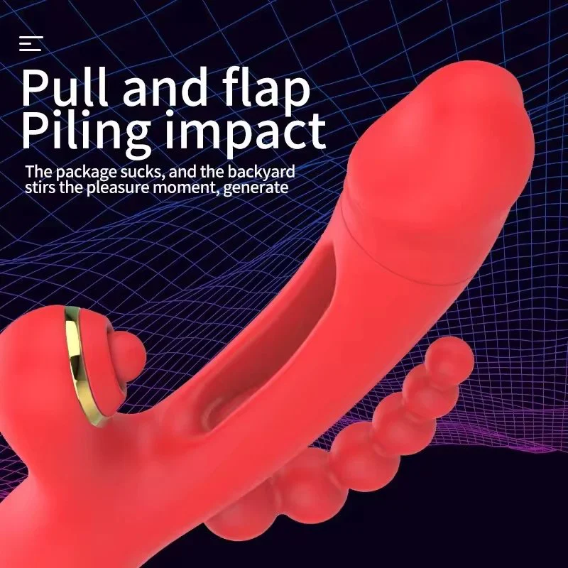 AV Stick Pull Beads G-Spot Vibrator Female Back Chamber Masturbator USB Rechargeable Silicone Waterproof