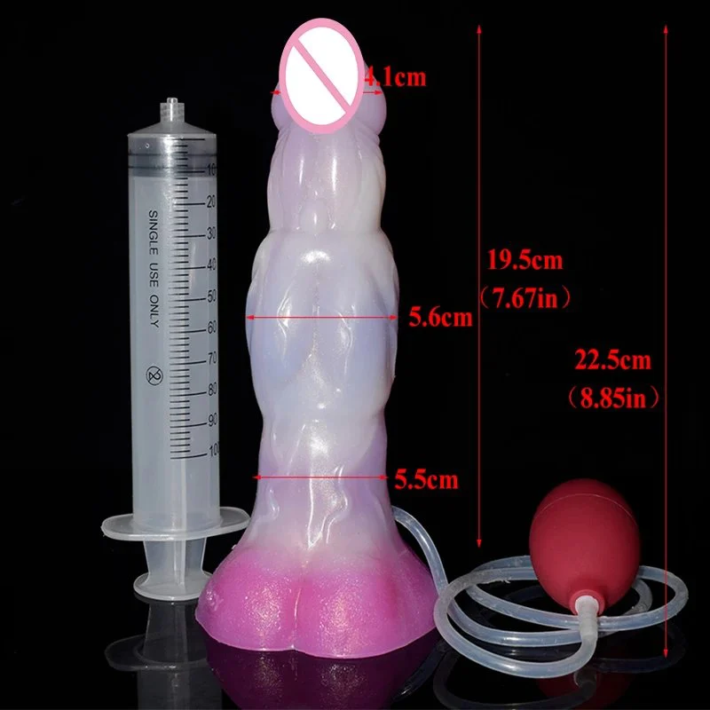 8.67 Inch Huge Artificial Realistic Squirting Dildo Colorful Silicone Anal Plug Sex Toy Ejaculating