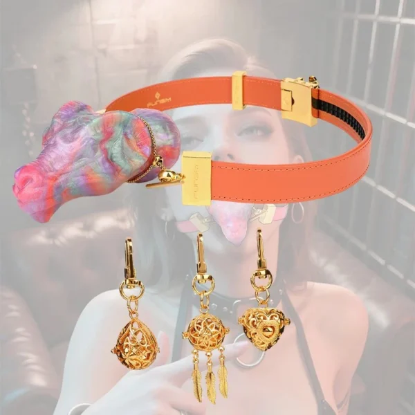 Velvet Rope Neon Sexy Mouth Plug Suitable for Bdsm Game Bondage Adult Toys Three Color Options for Mouth Plugs