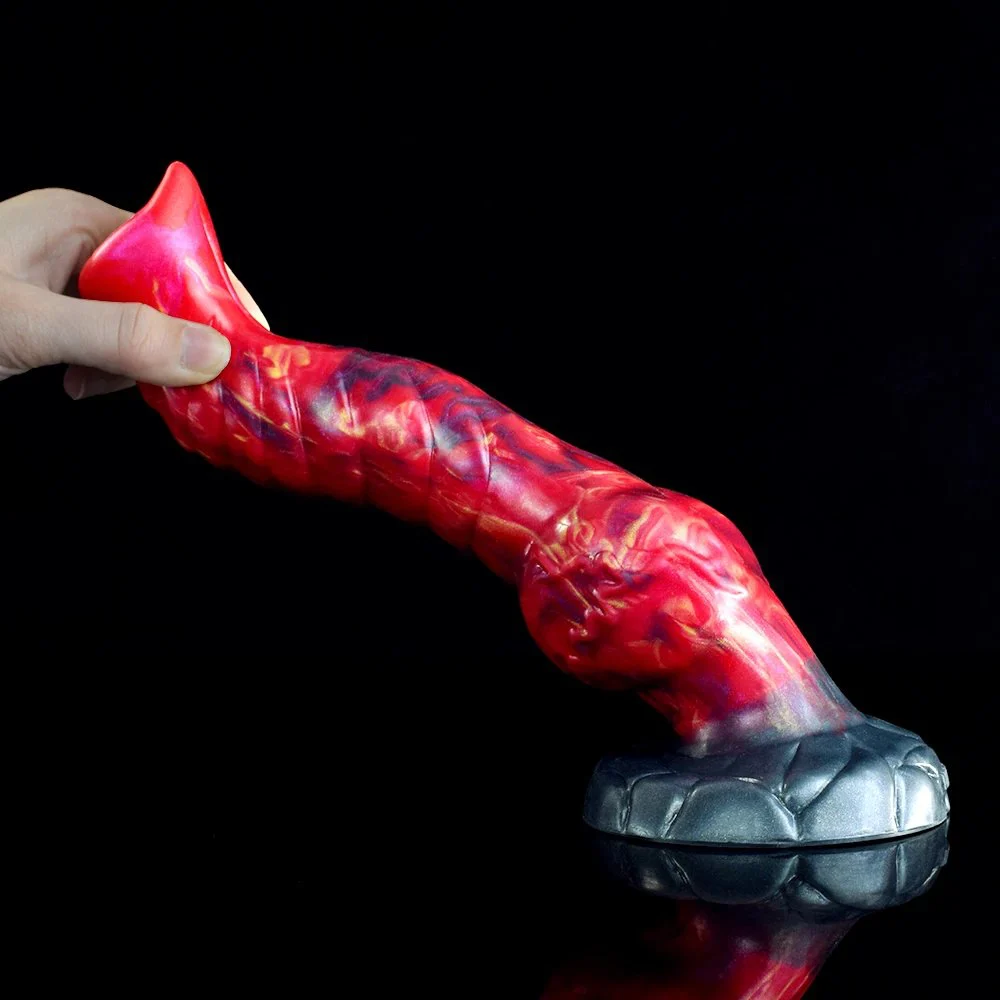 Animal Shaped Dildo Soft Silicone Elephant Nose Cock With Dog Knot Penis Sex Toy for Women