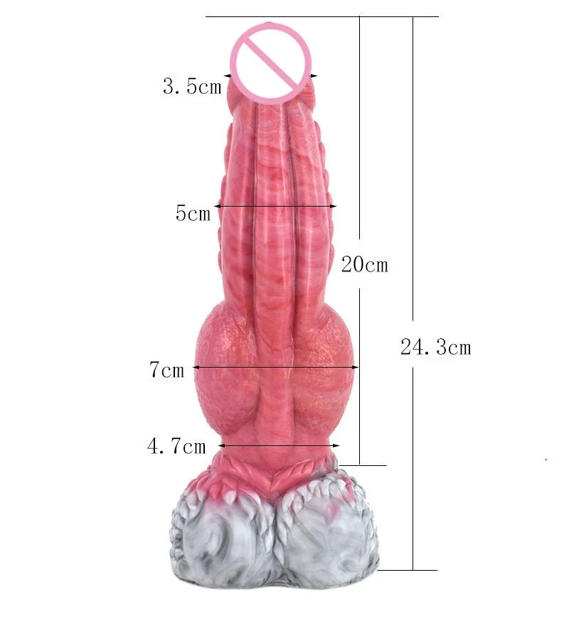 9.45 Inch Big Huge Dildo for Women Monster Wolf Knot Penis With Suction Cup Adult Strapon Vibrating Dildo Sex Toys