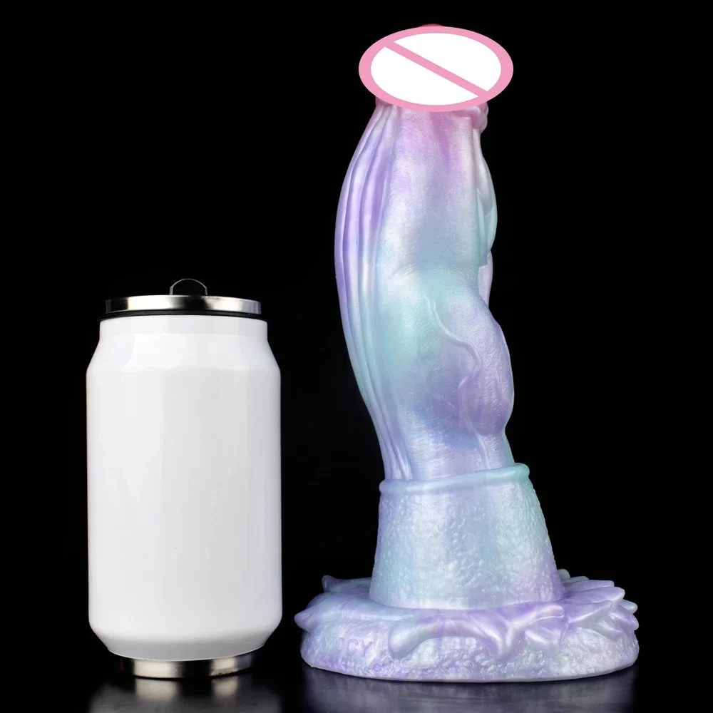 9.84 Inch Realistic Large Ice Dragon Dildo Penis Liquid Silicone Sex Shop Toy with Luminous Color Dildos for Male Gay