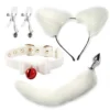 Adult sex fox tail anal plug flirtatious plush set bell collar love fun item