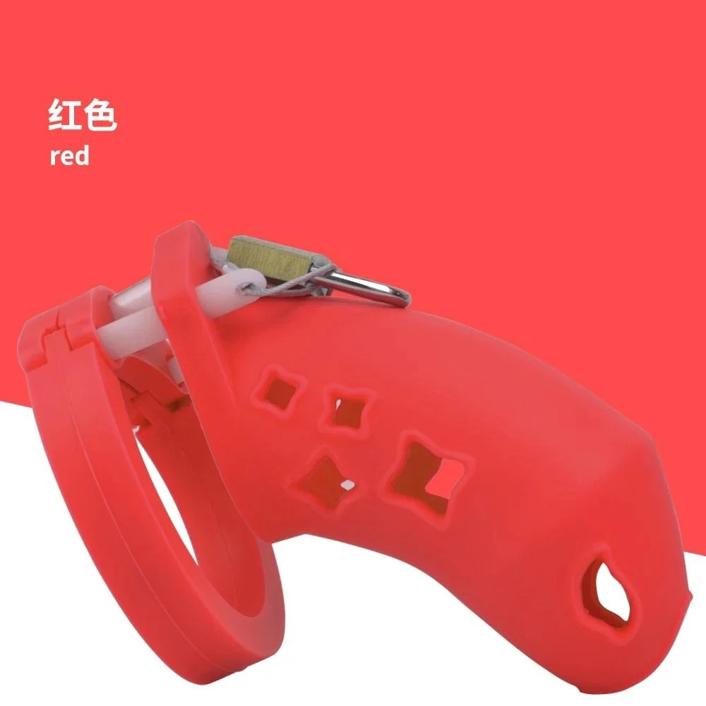 Silicone Chastity Lock Bird Cage Color Series Soft Silicone Chastity Lock for Men Adult Flirting Games