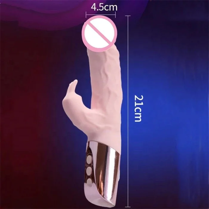 Textured Dildo Vibrator with Bunny Ear USB Power Supply Stimulating Vaginal Vibrator