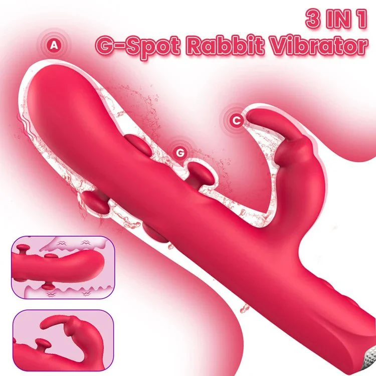 Telescopic Dildos Rabbit Vibrator G Spot Masturbator Clitoris Stimulator Adult Sex Toys for Women