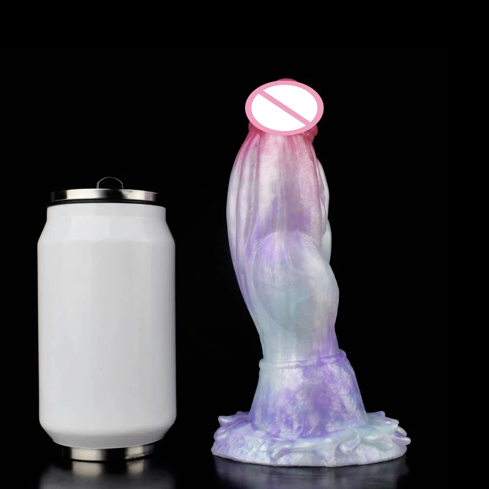 9.84 Inch Realistic Large Ice Dragon Dildo Penis Liquid Silicone Sex Shop Toy with Luminous Color Dildos for Male Gay