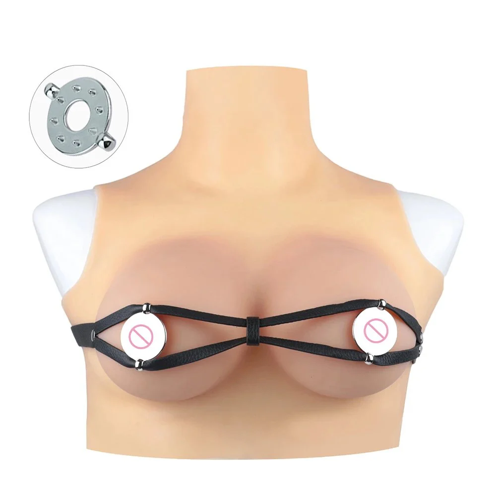 Belt Style Nipple Clamp with Women's Role Playing Tool Round Shape Nipple Clip for Female Sex Game