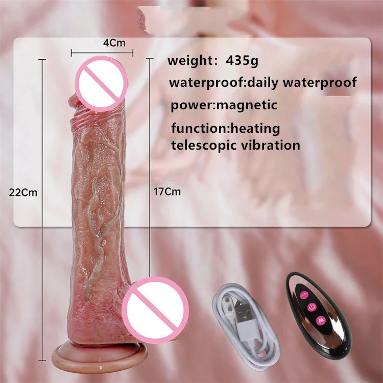 Adult Sex Toys for Women Silicone USB Telescopic Heating Realistic Dildo Vibrator With Suction Cup