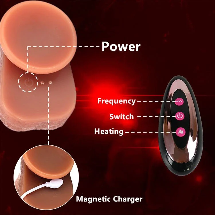 Adult Sex Toys for Women Silicone USB Telescopic Heating Realistic Dildo Vibrator With Suction Cup