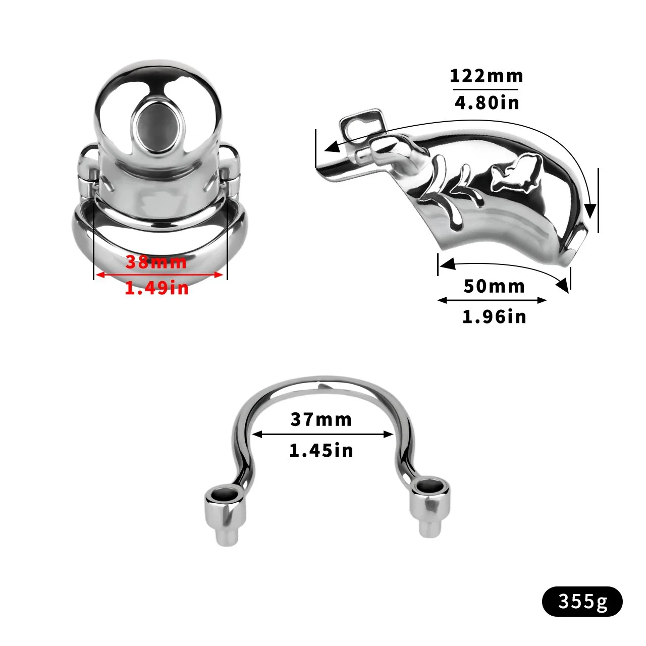 Sissy Male Chastity Cage with Anti-Fall Off Ring Heavy Duty Metal Cock Cage with Silicone Urethral Plug Sex Toys for Men