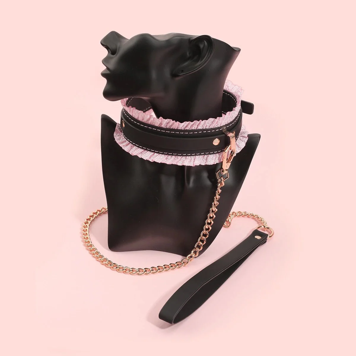 Black Pink Maid Style Bondage Set Romantic Flirting Kit for Adults Comfortable Handcuffs Restraint Prop Couple Play Toy