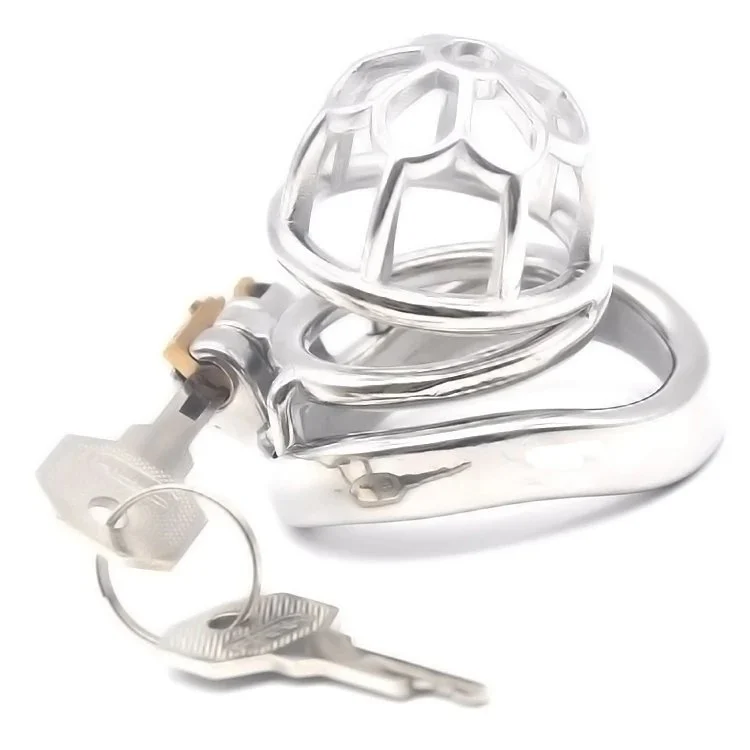 Stainless Steel Cock Cage with Padlock Male Urethral Cuckold Cock Chastity Cage