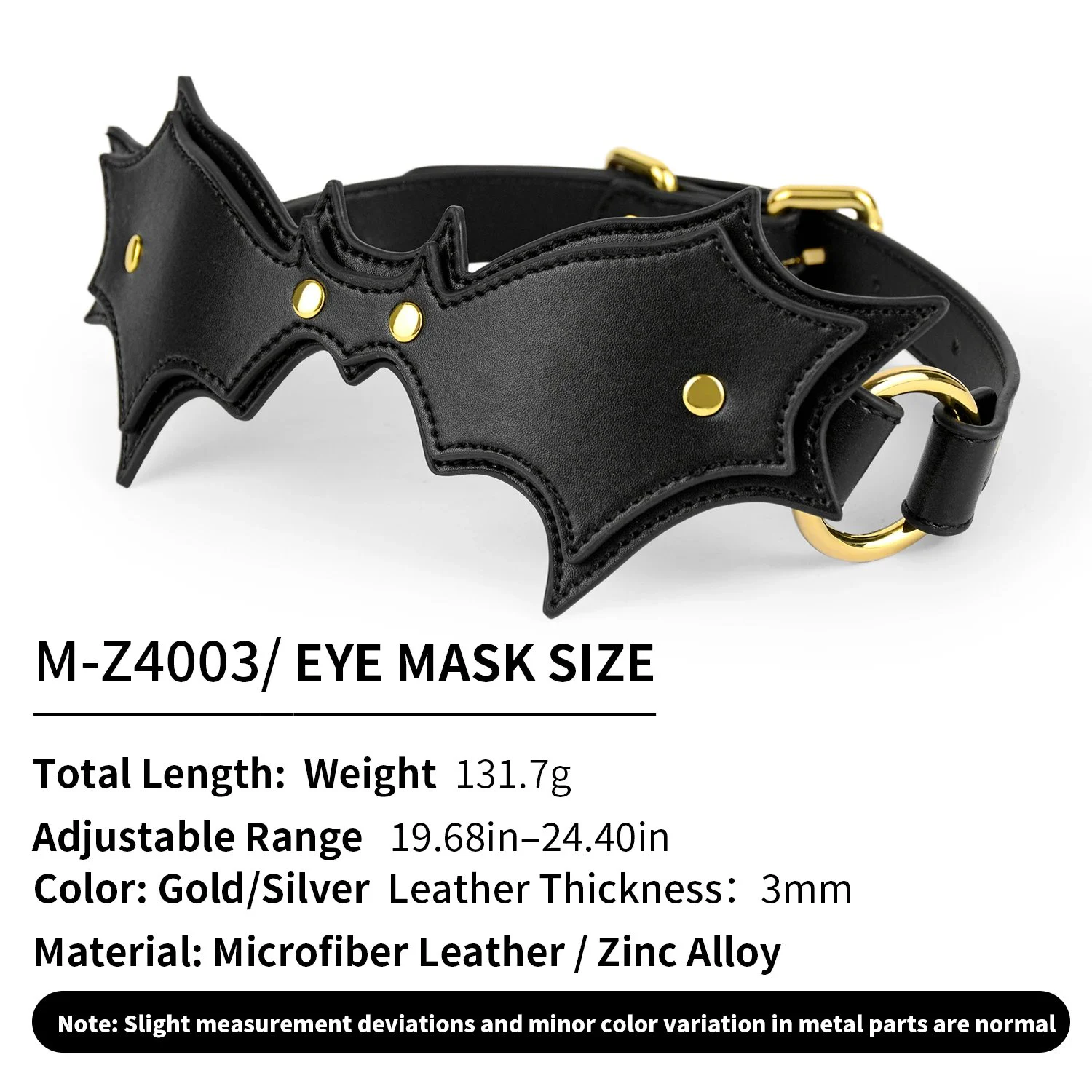 Bat Style Leather Blindfold Mask, Adjustable Bondage Eye Mask, Role Play Fetish Cosplay Adult Toy