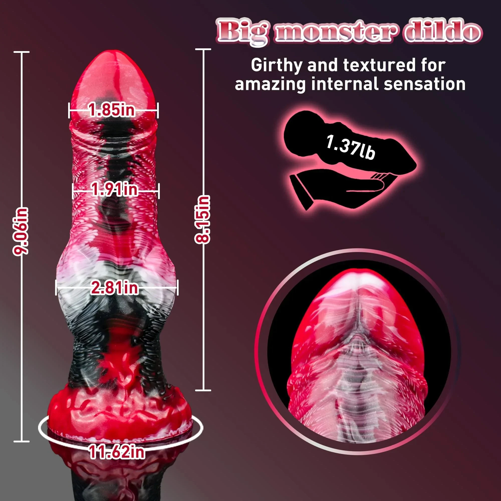 9.1 Inch Realistic Female Masturbation Silicone Monster Animal Dildo Fantasy Dragon Huge Think Dildo for Women