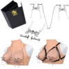 Harness Nipple Clamps Bondage Leather,Fetish Adult Toys, Bondage Sex Toy Nipple Clamps Leather Strap for Bondage