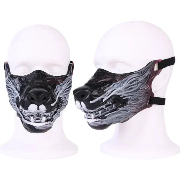 Bloodthirsty Wolf Original Half-Face Mask Adjustable Size Fetish Mask Dark Series Roleplay Prop