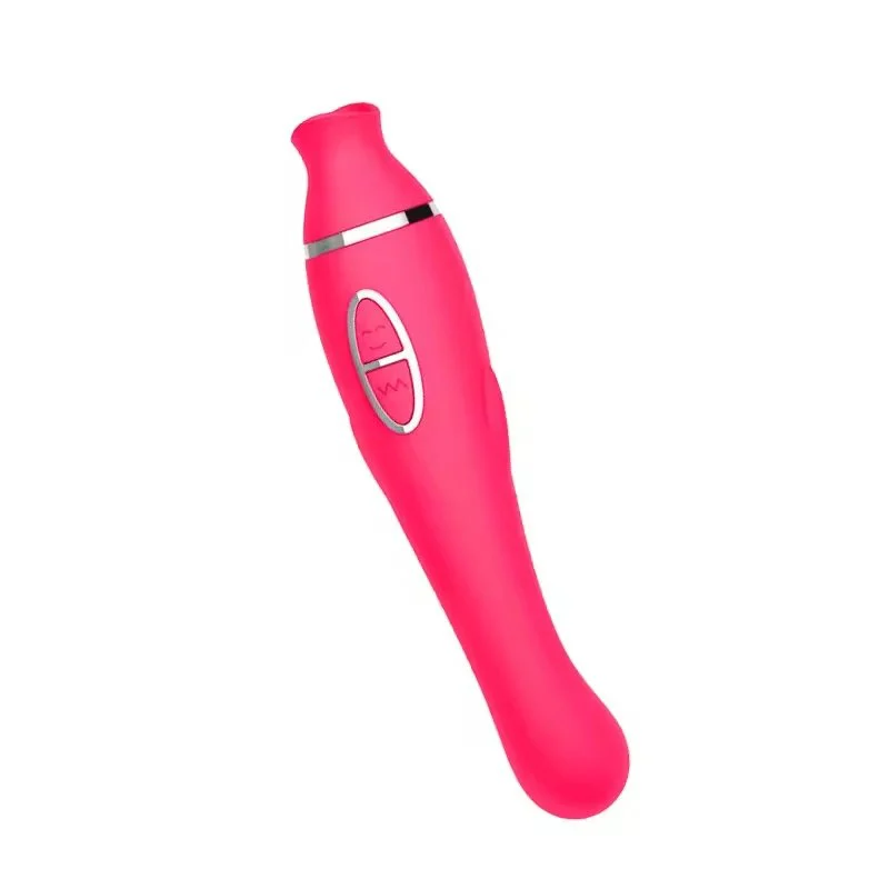 2-in-1 Suction Vibration AV Stick Massage Clitoris Silicone Material USB Charging Adult Female Sex Toy