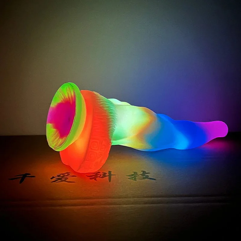 9.8 Inch Long Glow in Dark Monster Dildo Luminous Dildo Freaky Sex Toy Multi-color Sex Tool for Women