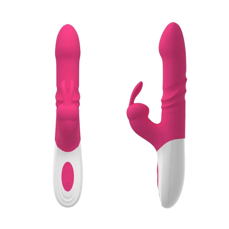 Telescopic 30 High Speed Dildo Silicone Vibrator Female Clitoris and G-spot Rabbit Vibrator Dildo for Women Waterproof Sex Toy