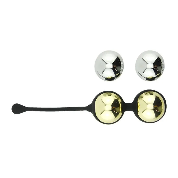 4PCS Metal Silicone Kegel Exercise Balls for Vaginal Tightneing Ben Wa Balls Stainless Steel