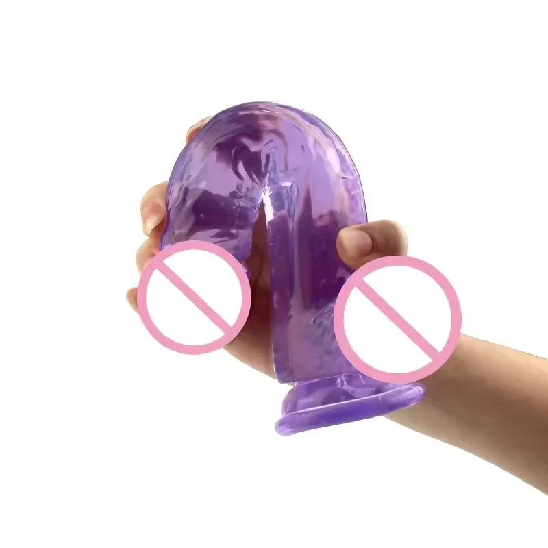 Crystal Jelly Dildo for Female Masturbation Realistic Dildo Suction Cup Transparent Anal Plug Sex Product