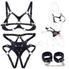 Adjustable Breast Harness Sexy Lingerie Strap on Waist Handcuffs Ankle Thigh Cuffs Sex Bondage BDSM Kits Restraints Set Sex Toys