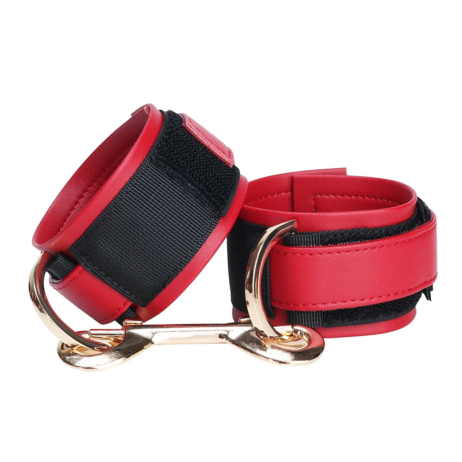 2 Sets of Matching BDSM Handcuffs + Ankle Cuffs Body Restraint Bondage Toys Soft Leather Material Adult Toys