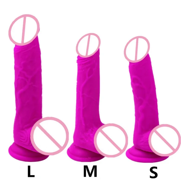 Adult Sex Toys Female Masturbation Super Soft Huge Realistic Pink Purple Silicone Dildo
