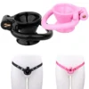 Wine Glass Hollow Resin Chastity Cages with Lock and 4 Rings Sex Toys for Men Couple Breathable Cock Ring Penis Restrain
