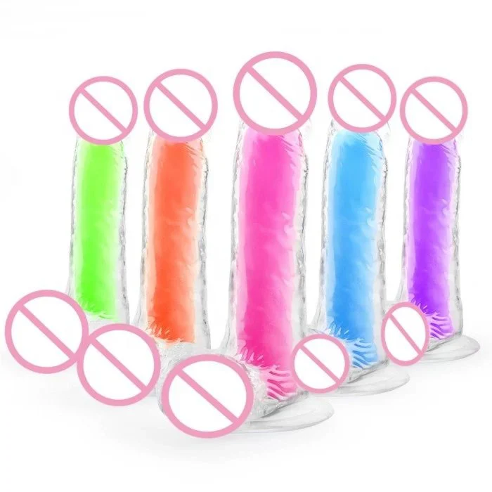 Adult Sex Toys Luminous TPE Soft Dildos for Women Liquid Silicone Glow in the Dark for Masturbation