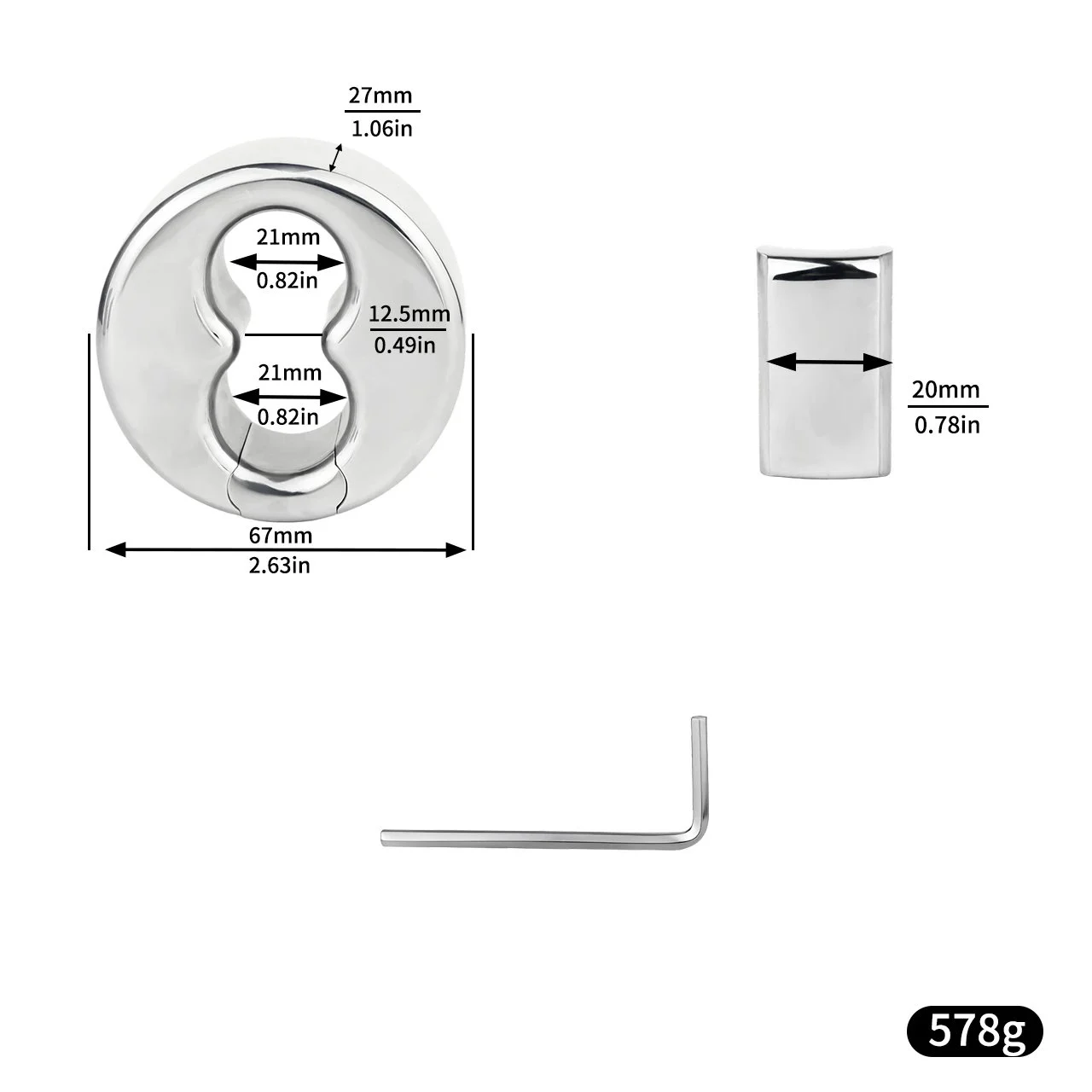 Weight Scrotal Ring Stainless Steel Ball Stretcher Metal Lock Ring Male Bondage Adult Intimate Personal Restraint Wear Toy